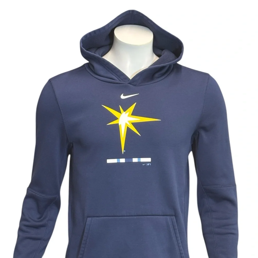 Nike Dri-Fit Tampa Bay Rays Baseball Blue Yellow Youth Pullover Hoodie XL 18/20